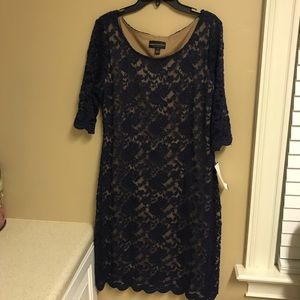 Navy and Gold Connected Apparel Dress